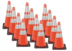 18" Orange Wide Body Traffic Cones w/Ref. Collar (12 Cones)