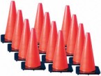 18" Orange Wide Body Traffic Safety Cones (12 Cones)
