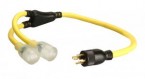 Coleman Cable 3' 12/4 STOW "Y" L14-20P to 12/3 2 Lighted 5-20R