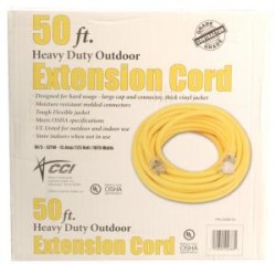 Coleman Cable 10/3 50' Yellow Contractor Extension Cord w/ Lighted End
