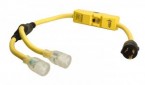 Coleman Cable 3' 10/3 STOW "Y" L5-30P GFCI to 2 Lighted L5-20R