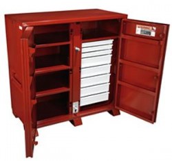 Jobox Industrial 2-Door 8-Drawer Cabinet (60-1/8"W x 30-1/4"D x 60-3/4"H)