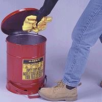Justrite 6-Gallon Foot Operated Cover Oily Waste Can