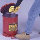 Justrite 10-Gallon Foot Operated Cover Oily Waste Can