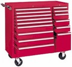 15-Drawer Powder Red Maint. Cart (39-3/8"Wx19"Dx39"H)