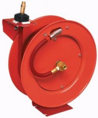 Lincoln 1/2" x 50' Auto Rewind Retractable Air Hose Reel w/ Rubber Air Hose