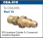Western Brass Cylinder Adaptor CGA-510 to CGA-300
