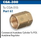 Western Brass Cylinder Adaptor CGA-300 to CGA-510