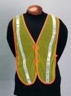 Nylon Lime Blaze Mesh Vest w/White Ref. Stripe (120 Vests)