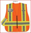 2W Orange Incident Command ANSI Class 2 Vest w/ 2" Reflective Stripes