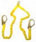 Dual Leg X-tra Elastic Shock Absorbing Lanyard w/2-1/4" Snap Hooks