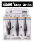 3PC Fractional Step Drill Bit Set (#1, #2, #3)