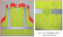 2W Class 2 Lime Green Safety Vests - Velcro Front Closure