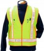 2W Class 2 Lime Green Safety Vests - Zipper Front Closure