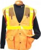 2W Class 2 Orange Safety Vests - Snap Front Closure