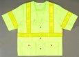 2W Class 3 Lime Green Safety Vests - Snap Front Closure