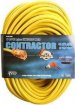12/3 100' Triple Tap Yellow Contractor Extension Cord w/Lighted End