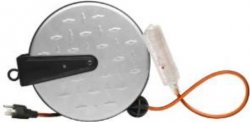 16/3 30' Triple Tap Retractable Extension Cord Reel w/Diamond Plate