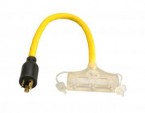Coleman Cable 2' 12/3 STOW L5-20P to Lighted Tri-Source 5-15R