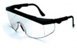 Black Frame Clear Lens Protective Eyewear  (12 Safety Glasses)