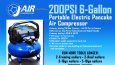200-PSI 6-Gal Portable Pancake Electric Compressor