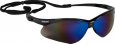 Nemesis Black Frame/Blue Mirror Lens Safety Glasses