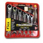 7PC SAE Flex Head Ratcheting Combo Wr Set (3/8" to 3/4")