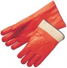 Orange Insulated Fully Coated Smooth Finish PVC Gloves (12 Pairs)