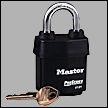 2-1/8" Weather Tough Pad Lock Keyed Different Shackle: 1-1/8"  (6 Padlocks)