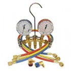 R134a Brass Manifold W/3 60" Nylon Barrier Hoses & R134a Couplers