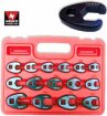 15PC 3/8"& 1/2" DR. Metric Flare Nut Crowfoot Wrench Set