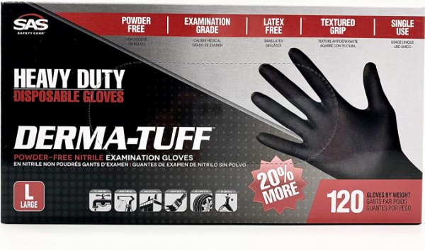 6-Mil Derma-Tuff X-Large Powder Free Nitrile Gloves (120 Gloves)
