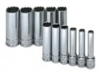 SK 11PC 1/4"Dr 12pt Deep Metric Socket Set