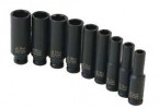 Sunex 9PC 1/4" Dr. Deep Metric Impact Socket Set 6-Point