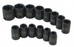 Sunex 14PC 1/2" Dr. Standard Metric Impact Socket Set 6-Point