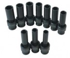 Sunex 10PC 1/2" Dr. Universal Deep Metric Impact Socket Set 6-Point