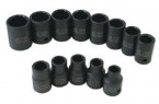 Sunex 13PC 1/2" Dr. Standard Metric Impact Socket Set 12-Point