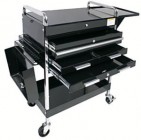 Sunex Deluxe Black Service Cart w/ Locking Top and Locking Drawer