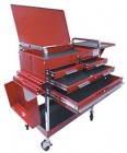 Sunex Deluxe Red Service Cart w/ Locking Top and Locking Drawer